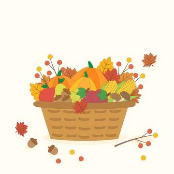 Autumn fruit basket 2 Stock Illustration