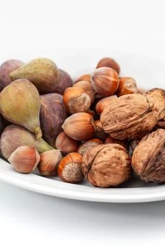 Autumn fruits on a white background Foto stock