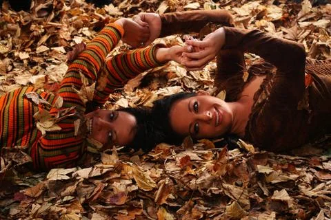 Autumn girls Stock Photos