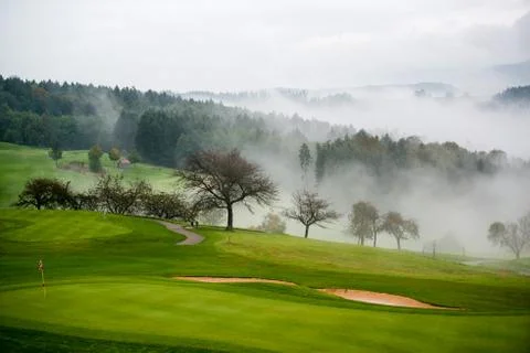 Autumn on the golf course Stock Photos