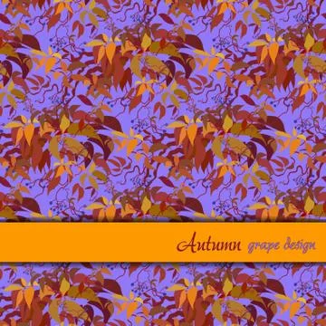 Autumn grape vine Stock Illustration
