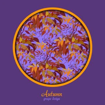 Autumn grape vine Stock Illustration