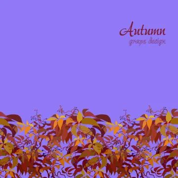 Autumn grape vine Stock Illustration