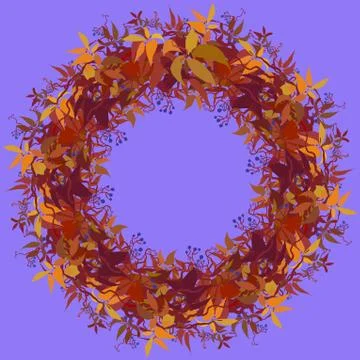Autumn grape vine Stock Illustration