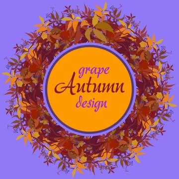 Autumn grape vine Stock Illustration