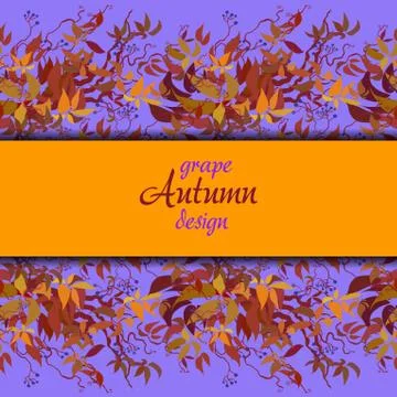 Autumn grape vine Stock Illustration