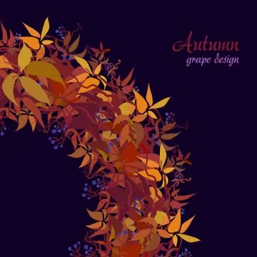 Autumn grape vine Stock Illustration