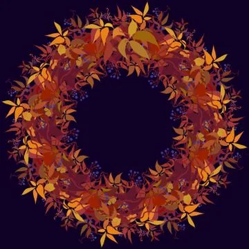 Autumn grape vine Stock Illustration