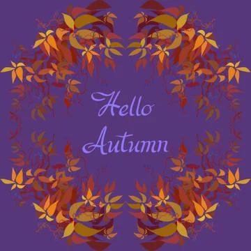 Autumn grape vine Stock Illustration