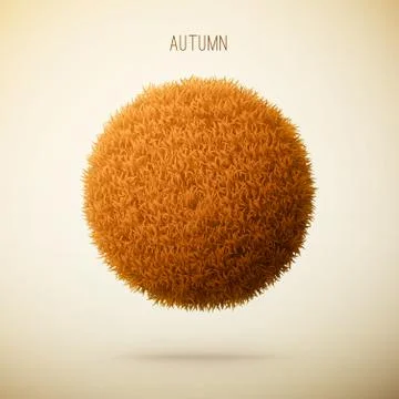 Autumn grass circle shape concept Illustration