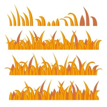 Autumn Grass Constructor on White. Vector 스톡 일러스트