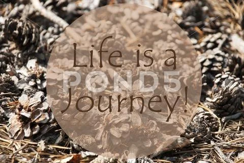 Autumn Greeting Card, Quote Life Is A Journey Stock Photos