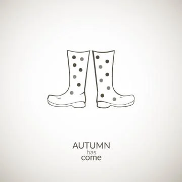 Autumn gumboots vector icon Stock Illustration