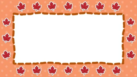 Autumn Hand Drawn Animated Frame Loop with Maple Leaves Stock Footage 345304320