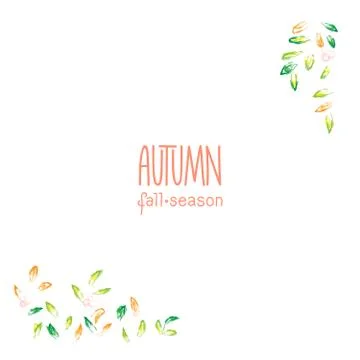 Autumn hand drawn background Stock Illustration