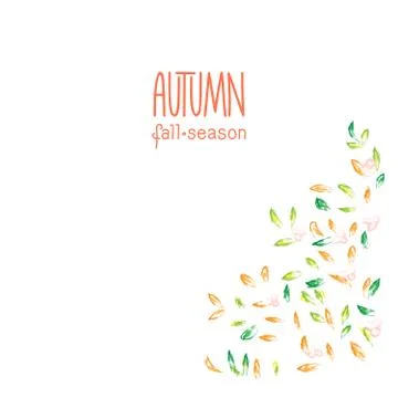 Autumn hand drawn background Stock Illustration