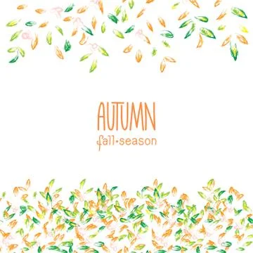 Autumn hand drawn background Stock Illustration