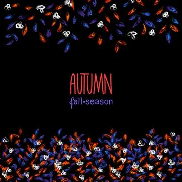 Autumn hand drawn background Stock Illustration