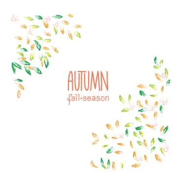 Autumn hand drawn background Stock Illustration