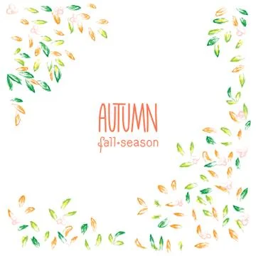 Autumn hand drawn background Stock Illustration