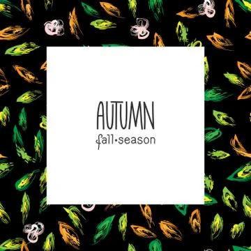 Autumn hand drawn background Stock Illustration
