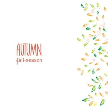 Autumn hand drawn background Stock Illustration