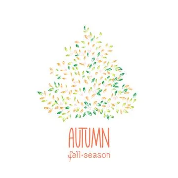 Autumn hand drawn background Stock Illustration