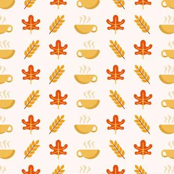 Autumn harvest drinks pattern. Vector 스톡 일러스트