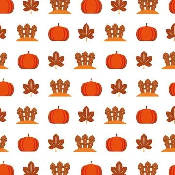 Autumn harvest pattern design. Vector Stock Illustration