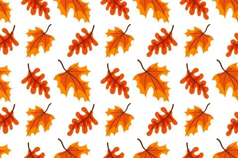 Autumn harvest seamless pattern. Vector illustration. Pumpkin, mushroom, leaf 스톡 일러스트