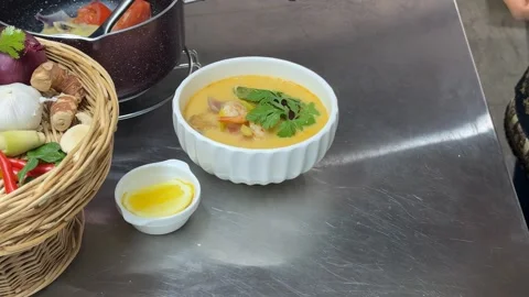 Autumn Harvest Soup Stock Footage 313657211
