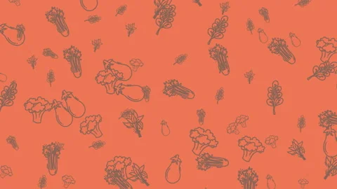 Autumn Harvest - A Whimsical Pattern of Fall Vegetables. Stock Footage 322983866