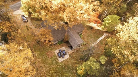 Autumn Home Backyard 스톡 동영상 108156259