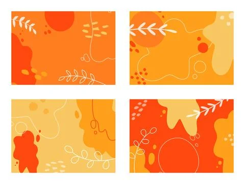 Autumn horizontal abstract backgrounds set 库存插图