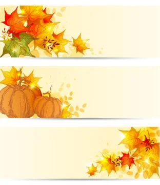 Autumn horizontal backgrounds Stock Illustration
