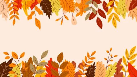 Autumn horizontal template with leaf frame Stock Illustration