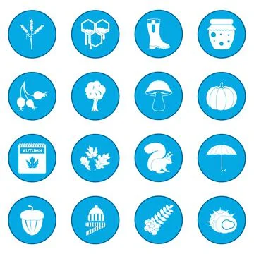 Autumn icon blue Stock Illustration