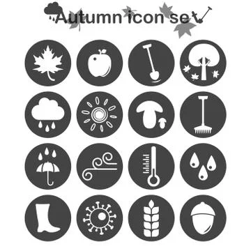 Autumn icon set Stock Illustration
