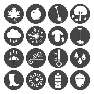 Autumn icon set Stock Illustration