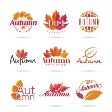 Autumn icon set. Stock Illustration