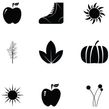 Autumn icon set Stock Illustration