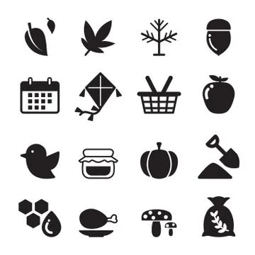 Autumn icon set 스톡 일러스트