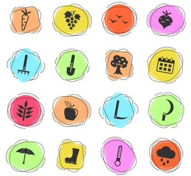 Autumn icon set Stock Illustration