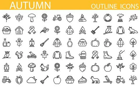 Autumn Icons set. Vector Collection Stock Illustration