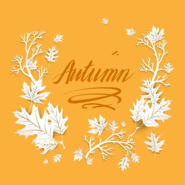 Autumn image with leaves Stock Illustration