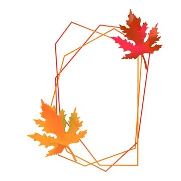 Autumn isolated frame with maple leaves on white background Flat gradient Illustrazione stock