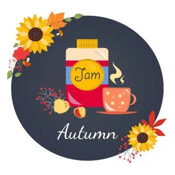Autumn with jam Stock Illustration