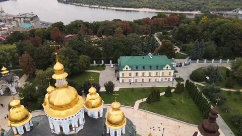 AUTUMN KIEV DRONE Stock Footage 244219655