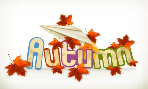 Autumn label, vector illustration Stock Illustration