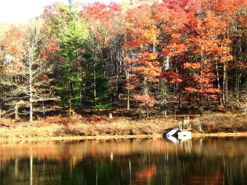 Autumn by the lake Stock Photos
